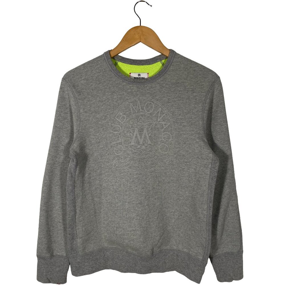 Reigning Champ x Club Monaco Heritage Crest French Terry Crewneck gray mens XS